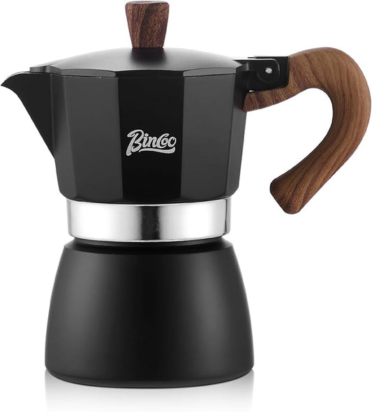 Espresso Maker Stovetop,Camping Moka Pot 2 Cup/120ML,Stove Top Espresso Italian Coffee Maker,Easy to Use (Black)