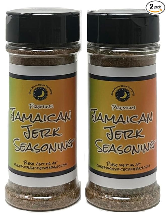Jamaican Jerk Seasoning | 2 Pack | Large Shakers | Calorie Free | Fat Free | Saturated Fat Free | Cholesterol Free | Low Sugar | Crafted in Small Batches | Premium | Zesty Jamaican Jerk Seasoning ??Ideal for Chicken, Pork, and Seafood!