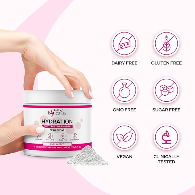 Sugar-Free Electrolyte Powder Drink Mix Fast Hydration (220 gr, Unflavored) with Key Electrolytes and Trace Minerals ?“Keto Friendly, Vegan