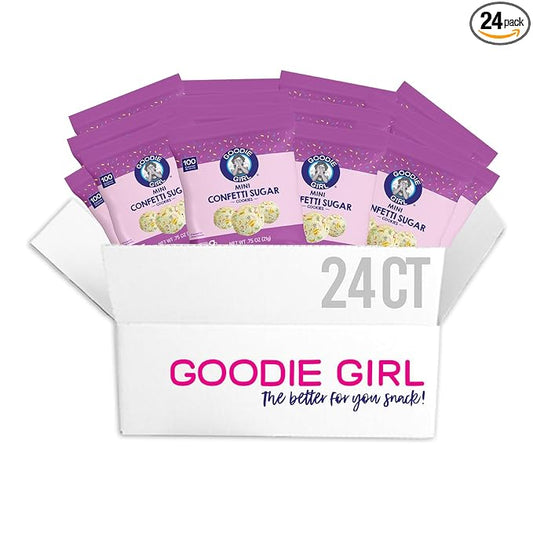 Goodie Girl Mini Confetti Sugar Cookies – Peanut Free, Gluten Free, No Artificial Ingredients – 100 Calorie Snack Packs – 24 Individual Packs