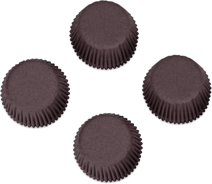 Gifbera Swedish Paper Muffin Baking Cups Brown Mini Cupcake Liners 300-Count, Coffee Color