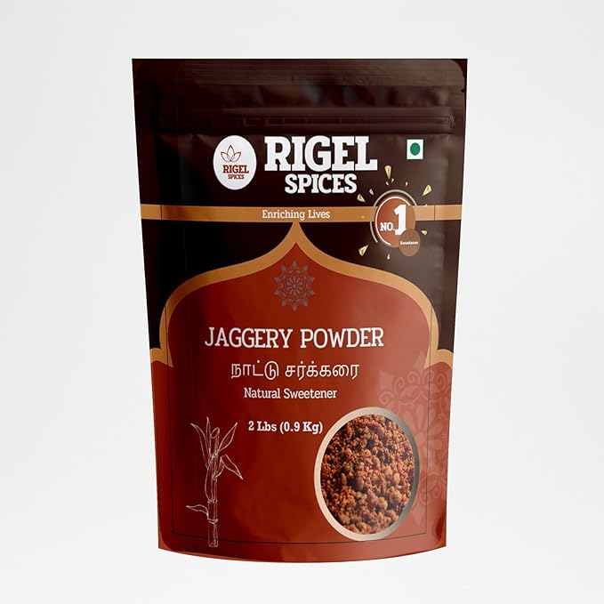 Rigel Spices Cane Jaggery powder 2 Lbs | Naatu Sakarai | Natural Sweetener | No Preservatives | No Added Flavors