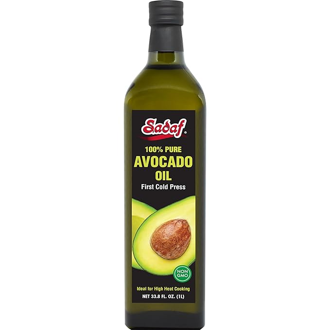 Sadaf Avocado Oil - First Cold Press Avocado Oil for Cooking and Food Flavoring - 100% Pure - Aceite de Aguacate - Non-GMO - Kosher - 33.8 fl Oz Bottle