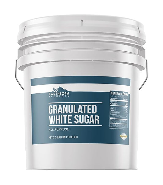 Earthborn Elements Granulated White Sugar, Baking and Kitchen Staple, Non GMO (3.5 Gallon)