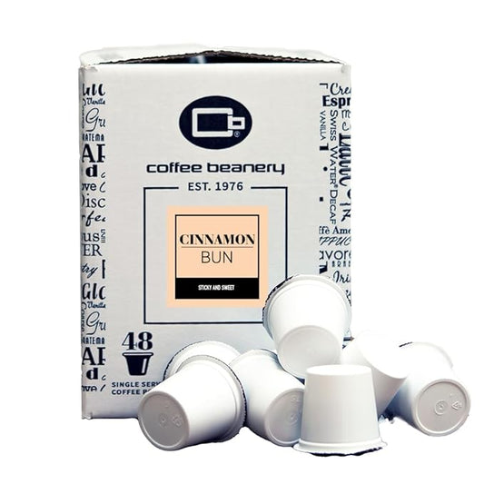 Cinnamon Bun Coffee Pods by Coffee Beanery | 96ct Bulk Flavored Coffee Pods Medium Roast Coffee Pods| 100% Specialty Arabica Coffee| Gourmet Coffee Pods