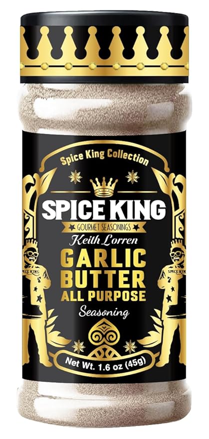 Spice King Garlic Butter All Purpose Seasoning - 1.8 Oz Shaker Bottle - Gourmet BBQ Seasoning & BBQ Rub for Smoking and Grilling - Made With Real Garlic Herb Butter