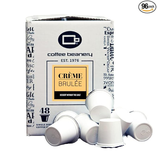 Creme Brulee Coffee Pods by Coffee Beanery | 96ct Bulk Flavored Coffee Pods Medium Roast Coffee