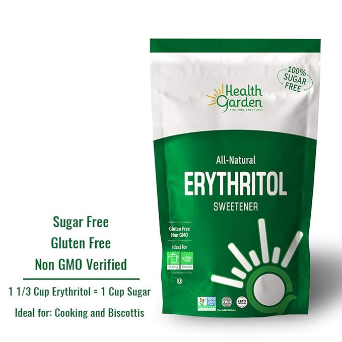 Health Garden Erythritol Sugar Free Sweetener - All Natural - Non GMO - Kosher- Keto Friendly (48 Ounce (Pack of 1))