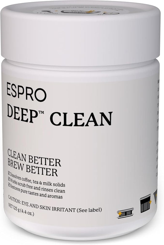 ESPRO Deep Clean, French Press Cleaning Powder Descaling Solution for ESPRO Coffee and Tea Micro-filters, 4.4 Ounces