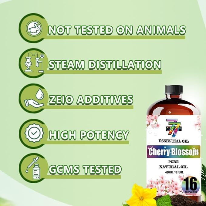 Cherry Blossom Essential Oil (16 oz / 480 ml) ??Cherry Blossom Oils for diffusers, humidifiers, Home Baths, Cleaning Products, Yoga, DIY Soaps and DIY Scented Candles