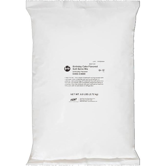 Frostline Birthday Cake Soft Serve Ice Cream Mix, Lactose & Gluten Free - Just Add Water, Dairy, or Dairy Free Alternative, Use with Blender, Countertop Ice Cream Maker, Soft Serve Machine - 6 lb Bag