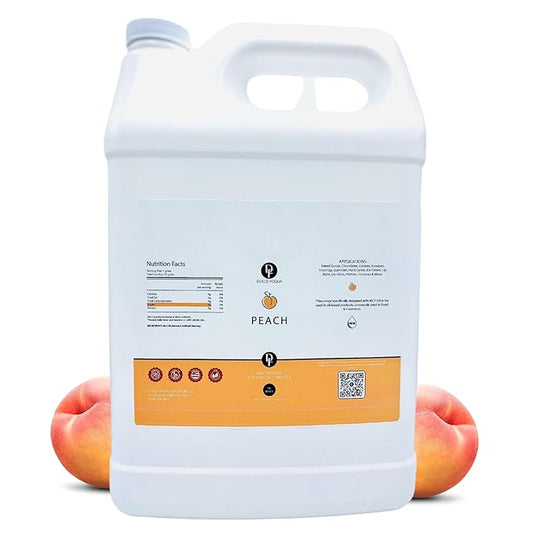 Dolce Flav Peach Extract (Oil-Soluble) 1 Gallon ??Kosher, Sugar-Free, Concentrated Juicy Peach Flavoring for Baking, Chocolates & Desserts