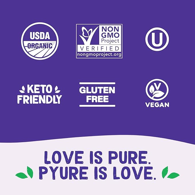 Pyure Organic Liquid Vanilla Stevia Drops | Stevia Liquid Sweetener Keto Sugar Substitutes | Zero Calorie, Zero Sugar, Zero Carb | Plant-Based Sugar Free Liquid Stevia Extract |1.8 oz (4 Pack)