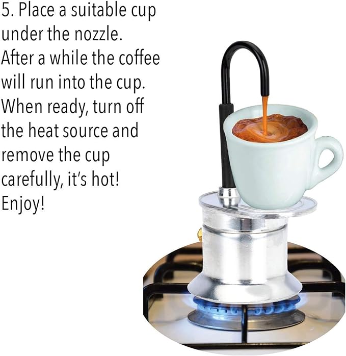 Topyond Moka Pot, Single Tube 1 Cup Espresso Maker, Aluminum Spout, Quick Brewing, Portable for Outdoor Camping and Travel, Italian Style Coffee