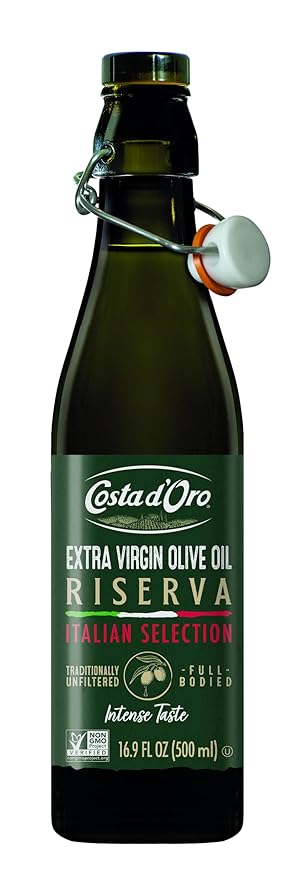 Costa D'Oro 100% Italiana Riserva Range Extra Virgin Olive Oil, Made With 100% Italian Olives, Full Bodied Intense Taste, (16.9Fl. Oz) - 1 Pack