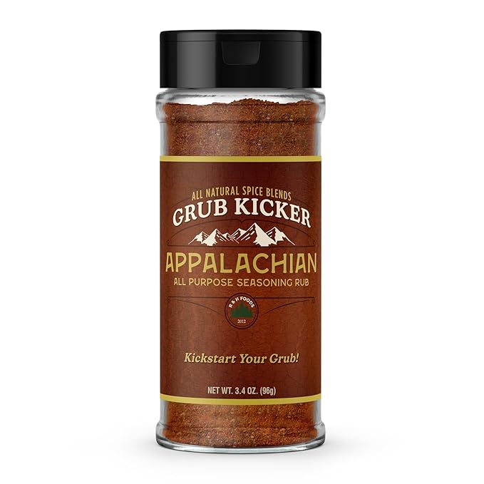 Grub Kicker Appalachian All Purpose Seasoning- 3.4 oz Bottle - All Purpose Seasonings for Cooking BBQ, Chicken Wings, Pork & More - Use for AP & Soul Food Seasoning Recipes