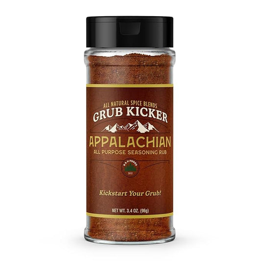 Grub Kicker Appalachian All Purpose Seasoning- 3.4 oz Bottle - All Purpose Seasonings for Cooking BBQ, Chicken Wings, Pork & More - Use for AP & Soul Food Seasoning Recipes