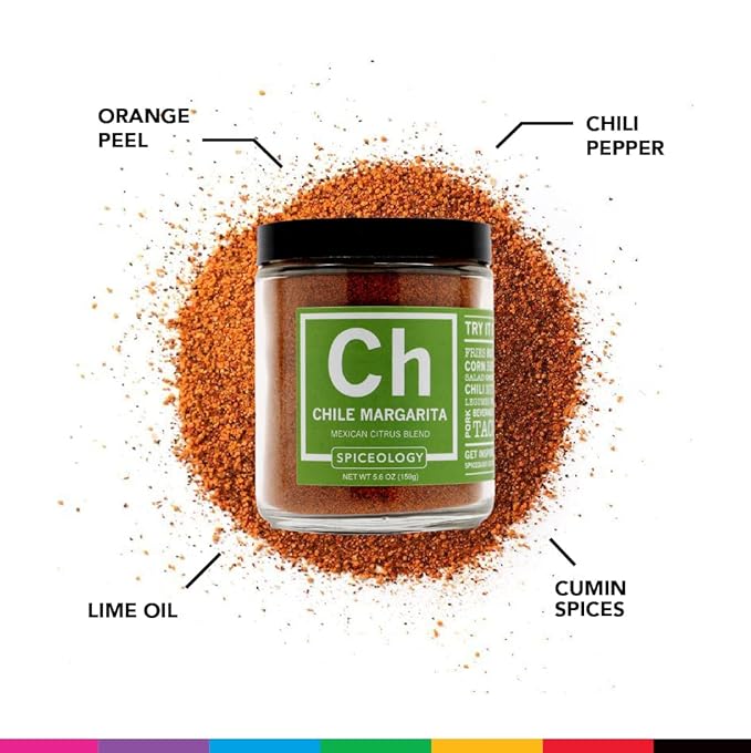 Spiceology - Chile Margarita Mexican Citrus Spice Blend - Chili Lime Taco Seasoning - Use On: Tacos, Black Beans, Chicken, Steak, Fish, Rice Chili, Pork, Corn or French Fries - 5.9 oz