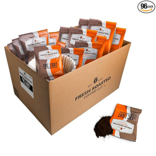 Fresh Roasted Coffee, FRC Light Roast Blend, Kosher, Pre-Ground Fractional Packs, 2.25 Ounce, 96 Count