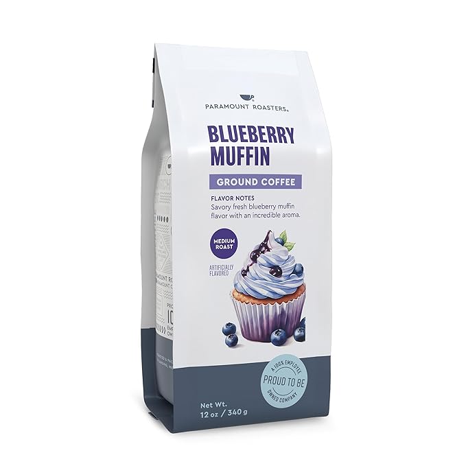 Paramount Roasters Blueberry Muffin Flavored Ground Coffee, 12 oz medium roast, Paramount Coffee Company