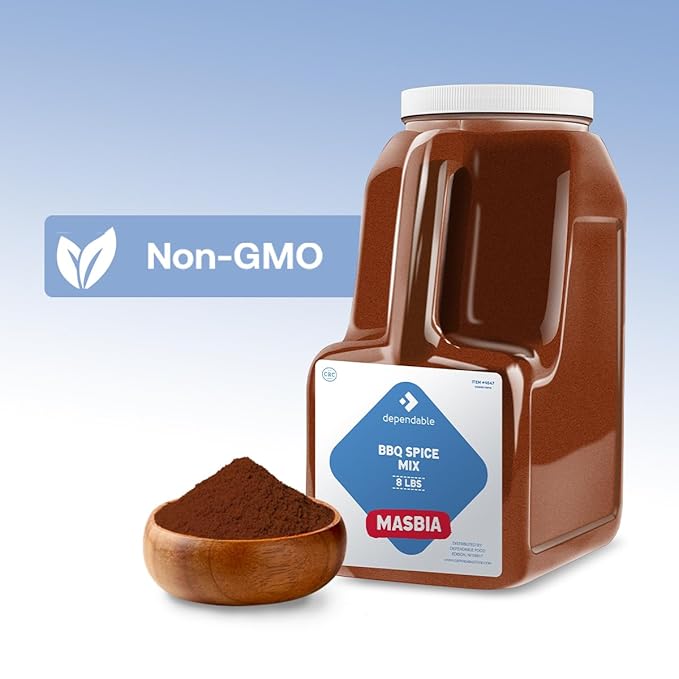 Dependable Food BBQ Spice Mix - 8 Lb. Resealable Jug - Non-GMO, Kosher ??Perfect Blend for Grilling, Smoking, and Roasting