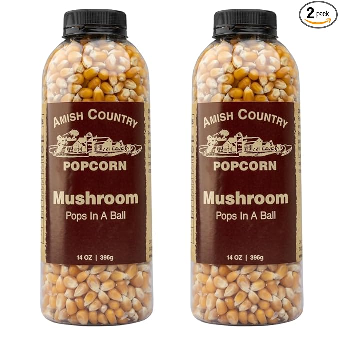 Amish Country Popcorn | 2-14 oz Bottles | Mushroom Popcorn Kernels | Old Fashioned, Non-GMO and Gluten Free (2-14 oz Bottles)