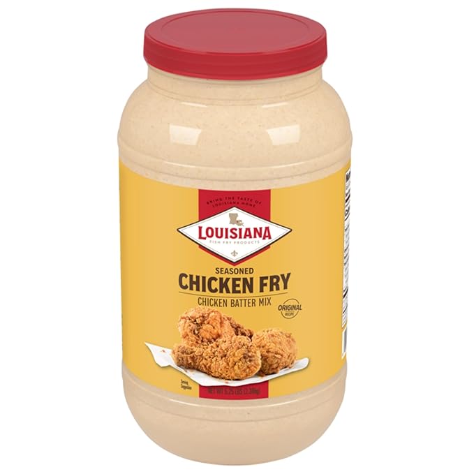 Louisiana Seasoned Chicken Fry Batter 1 Gallon - Crispy Southern Coating Mix for Fried Chicken - Delicious and Convenient Coating Filled with Cajun Flavor - Easy to Make Recipe - Just Add Water