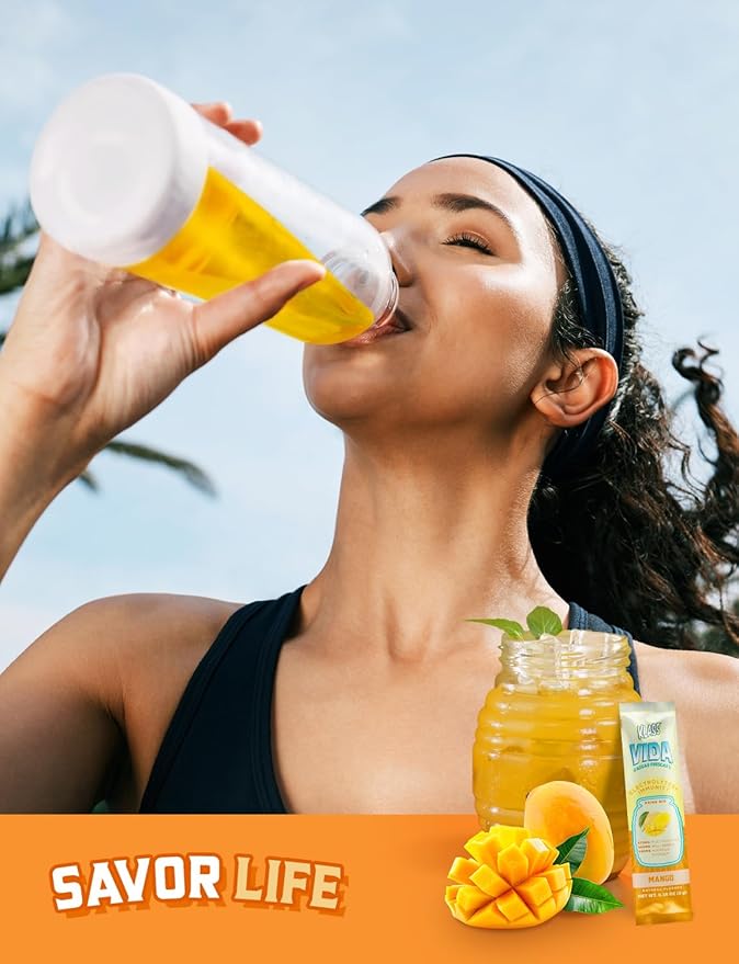 Hydration + Immunity Electrolyte Drink Mix ??Mango Agua Fresca Flavor | Sugar-Free Powder with Wellmune®, Acerola, Coconut Water & Minerals | 15 Single-Serve Stick Packs, Natural Flavor