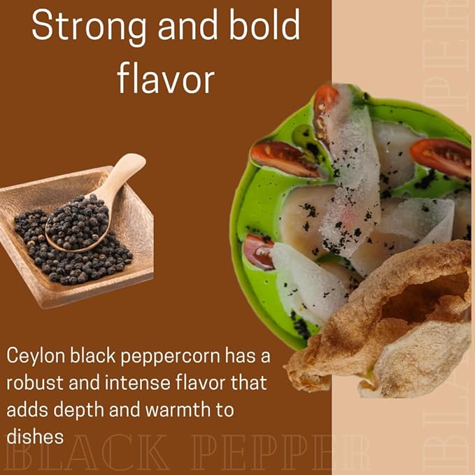 Tropical Goodness Organic Black Peppercorns Whole 16 oz/1lb, For grinder refill, Authentic Tropical Flavour, USDA & Kosher Certified, Non-GMO, Gluten-Free