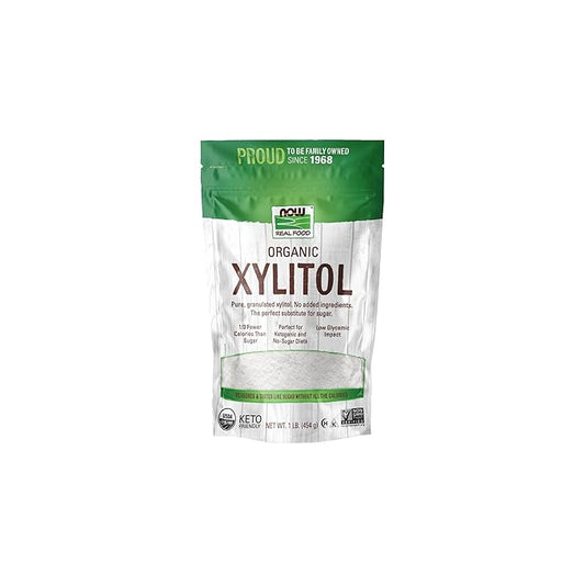 NOW Foods, Organic Xylitol, Pure with No Added Ingredients, Keto-Friendly, Low Glycemic Impact, Low Calorie, 1-Pound
