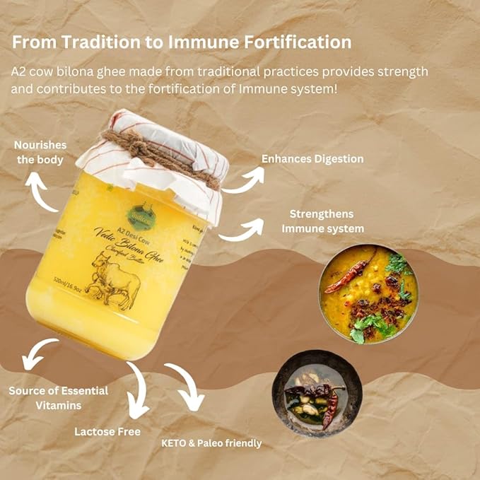 Indicow Farms A2 Cow Ghee (A2 Cow (Sahiwal), 500ml)