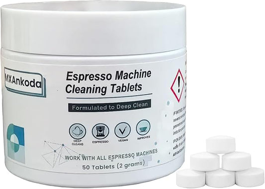 Coffee Maker Cleaner Descaler Tablets(50 Counts), Descaling Solution for Brevle, Nespres, Keurig, Ninja, Delonhi, Miele, Gaggia, Removes Limescale, Oil Buildup for Universal & Espresso Coffee Machine