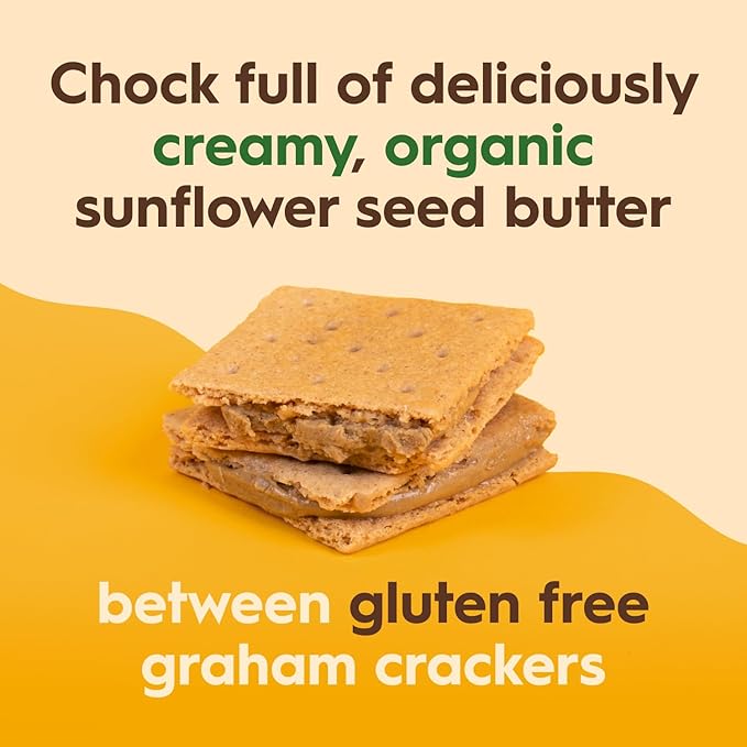 Once Again Sunflower Butter Graham Sandwiches - Gluten Free Snacks for Kids & Adults - Sandwich Crackers with Organic Sunflower Seed Butter - Vegan, Nut Free Snacks for Lunch & School, 8 Count