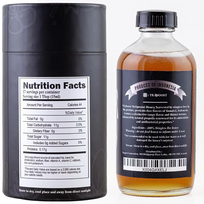 Traboost Stinglees Bee Honey from Sumatra Indonesia GOLD (Sweeter) | 250 ML
