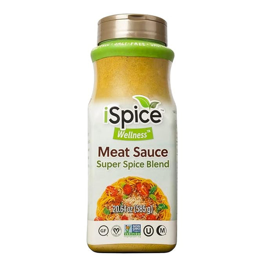 iSpice Blend | Meat Sauce Seasoning| Mixed Spice & Seasoning | Bulk Size, Restaurant Supply, Ready to use, Value Bottle | Halal | Kosher | 20.64 oz