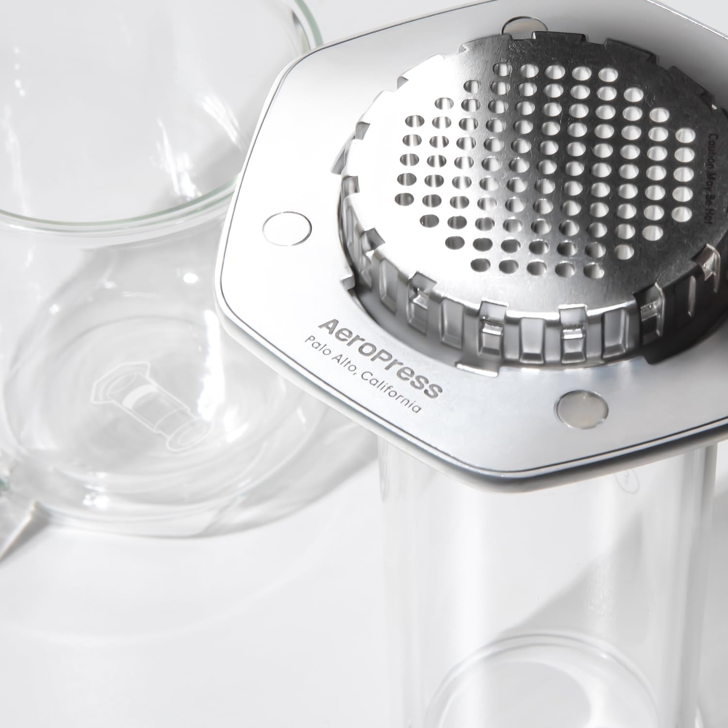 AeroPress Premium Coffee Press, Glass, Stainless Steel & Aluminum, Silver