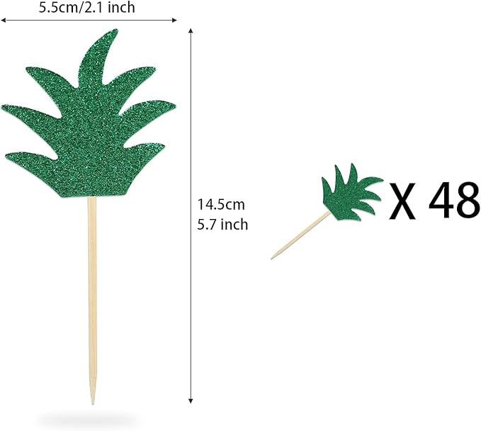 48PCS Pineapple Cupcake Donut Cake Toppers, Pineapple Cute Cupcake Picks for Summer Tropical Hawaiian Party Cake Decorations