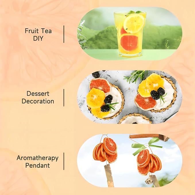 Mkostlich Dried Grapefruit Slices, 3.52oz/100g Dehydrated Grapefruit for Cocktails, Red Grapefruit Slices, No Sugar Added