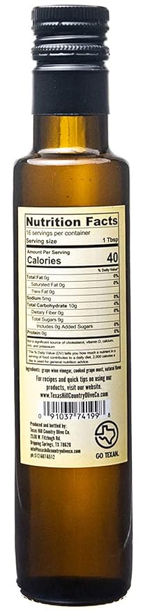 White Lemon Balsamic Vinegar - Gourmet Barrel Aged Infused Balsamic Vinegar - Great for Dressing Dipping Glazing - No Artificial Flavors or Added Sugar - Made in Texas (8.5 oz, 2 Pack)