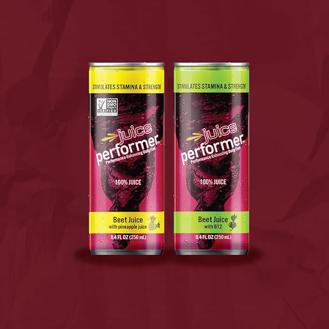 Juice Performer Beet Juice With Vitamin B12 - Natural Pre-Workout Beetroot Juice For Boosting Stamina & Strength - Vegetable Juice with B12 Energy Booster - Superfood 8.4 Fl.Oz. (12 Pk) Vegan