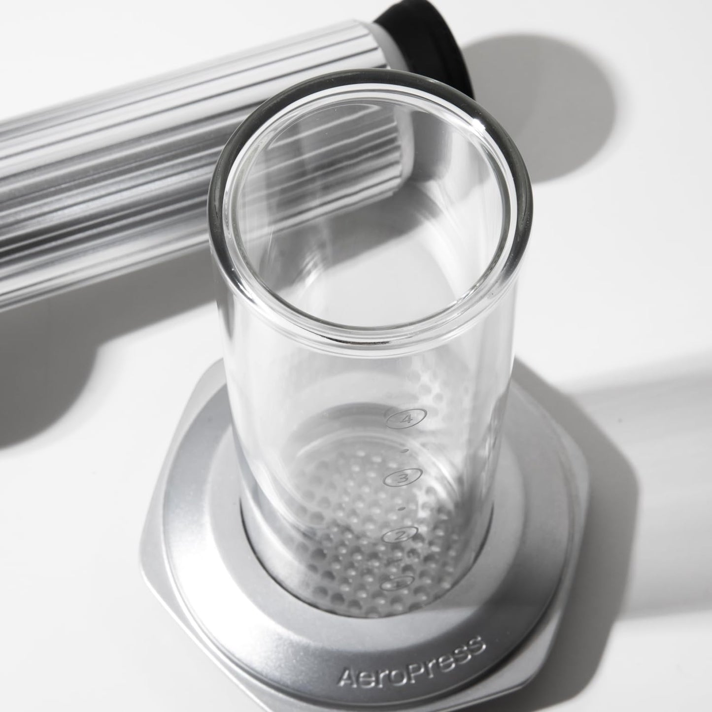 AeroPress Premium Coffee Press, Glass, Stainless Steel & Aluminum, Silver