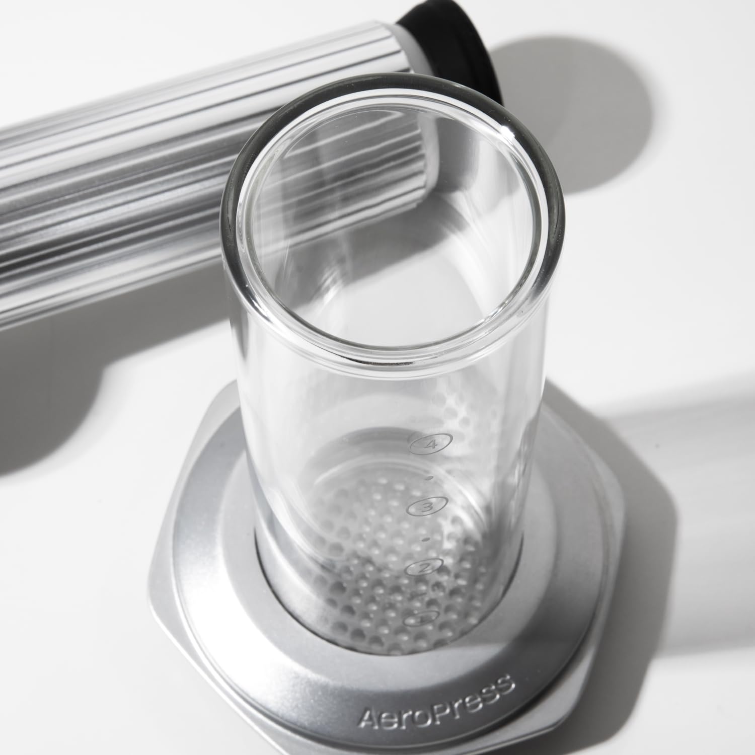 AeroPress Premium Coffee Press, Glass, Stainless Steel & Aluminum, Silver