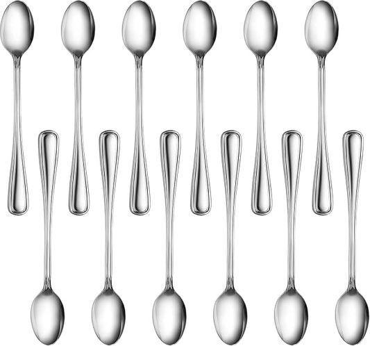 New Star Foodservice 58222 Slimline Pattern, 18/0 Stainless Steel, Iced Tea Spoon, 7.5-Inch, Set of 12