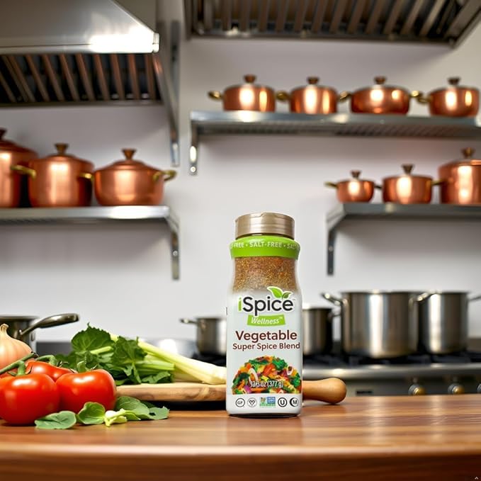 iSpice Blend| Vegetable Seasoning | 13.3 oz | Mixed Spice & Seasoning | Bulk Size | Halal | Kosher
