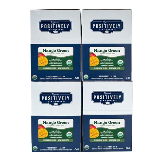 Organic Positively Tea Company, Mango Green Tea, K-Cup Compatible, 96 Pods