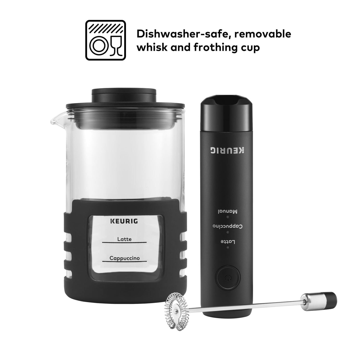 Keurig SimpleCafe Frother, Rechargeable Handheld Milk Frother for Lattes, Cappuccinos & Iced