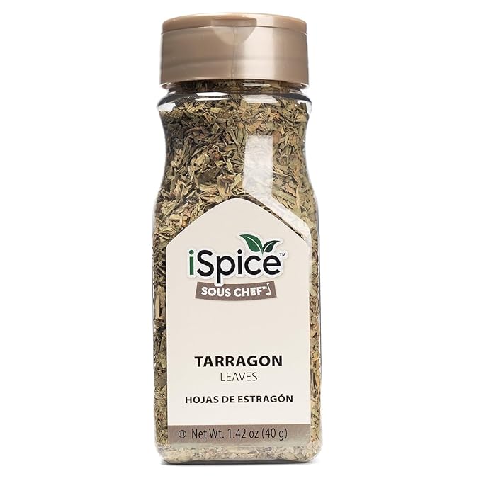 iSpice Premium Tarragon Leaves| All Natural Sundried Green French Herbs | Perfect for Chicken, Fish, Soup And Egg Dishes | 1.42oz (40g)
