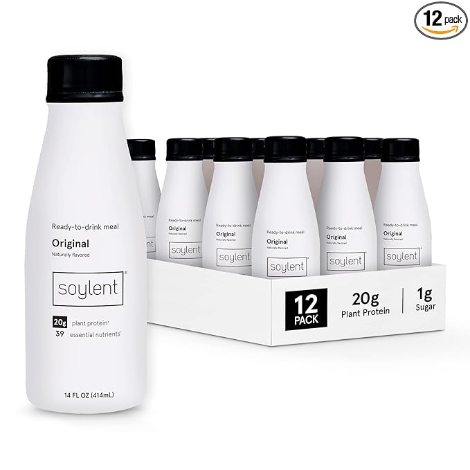 Soylent Original Meal Replacement Shake, Ready-to-Drink Plant Based Protein Drink, Contains 20g