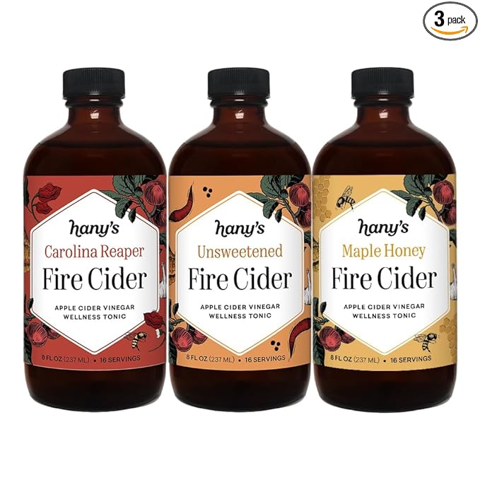 Hany's Harvest Fire Cider Sampler Pack ??8 fl oz Glass Bottle | All-Natural, Small-Batch, Handcrafted, Non-GMO, Gluten-Free