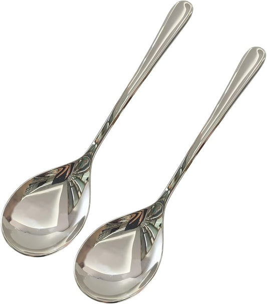 Serving Spoons,Heavy Duty 304 Stainless Steel Buffet Serving Spoons,Dishwasher Safe 10.6'' Pack of 2